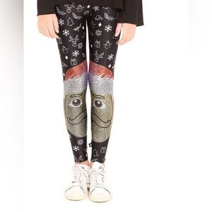 Terez Girls Santa Leggings – XL – Holiday Black & Red